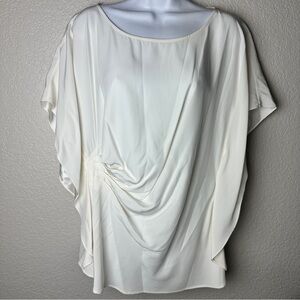 Lafayette 148 New York Cream Draped Blouse silk 12